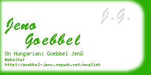 jeno goebbel business card